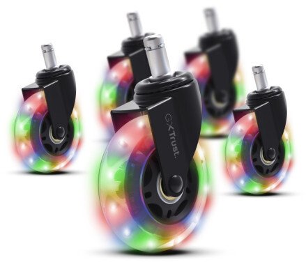 Rrota karrige gaming Trust GXT701, LED, set me gel, të zeza