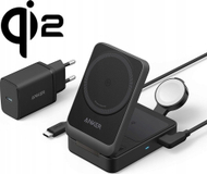 Stacion karikimi wireless Anker 3 në 1, 15W, i palosshëm, i zi