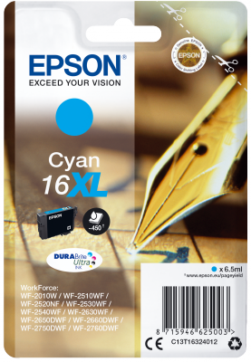 Ngjyrë Epson Singlepack 16XL DURABrite Ultra Ink, e kaltër e lehtë