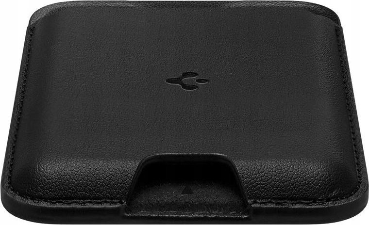 Portofol MagSafe Spigen Valentinus, për 3 kartela, lëkurë PU, i zi