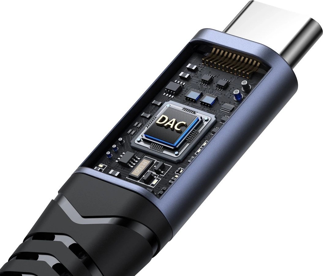 Adapter USB C Joyroom SY C02, 2 në 1, 1x USB C 60W, 1x Jack 3.5 mm, i zi