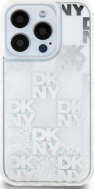 Mbulesë telefoni DKNY Liquid Glitter Checkered, për iPhone 15 Pro, transparente