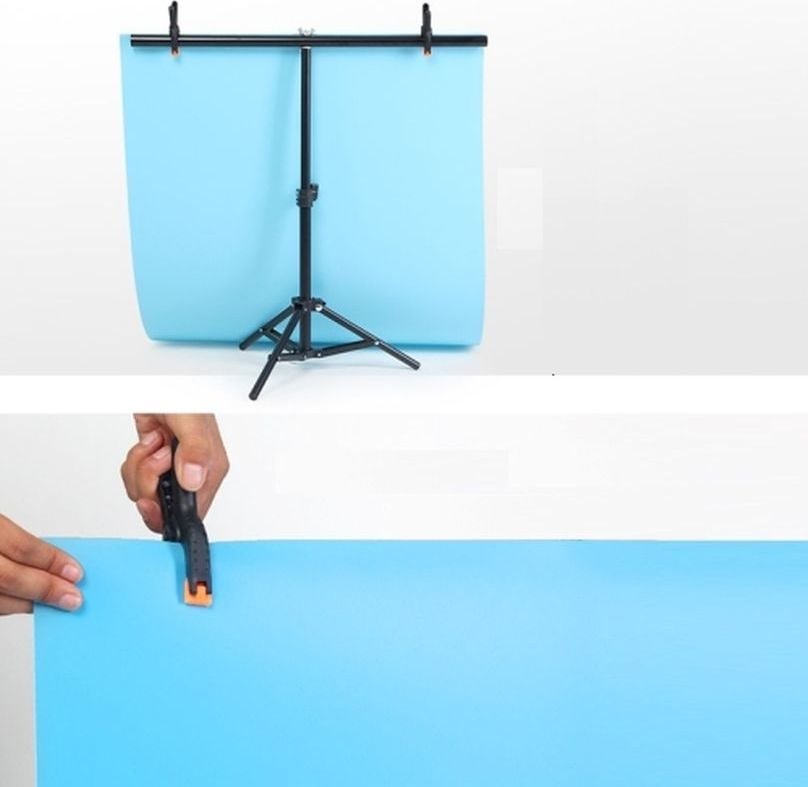 Set stativ për sfond fotografik Puluz Atelier T, traversë 200cm, stativ 200cm, me 4 kapëse