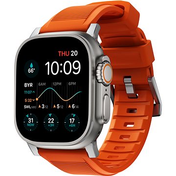 Rrip Rugged për Apple Watch, 46mm 49mm, FKM, portokalli ultra