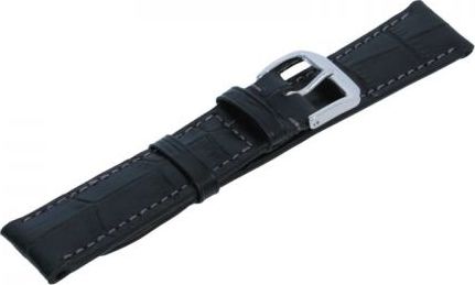 Rrip ore Zeppelin Leather Strap, lëkurë natyrale, 18mm, i zi