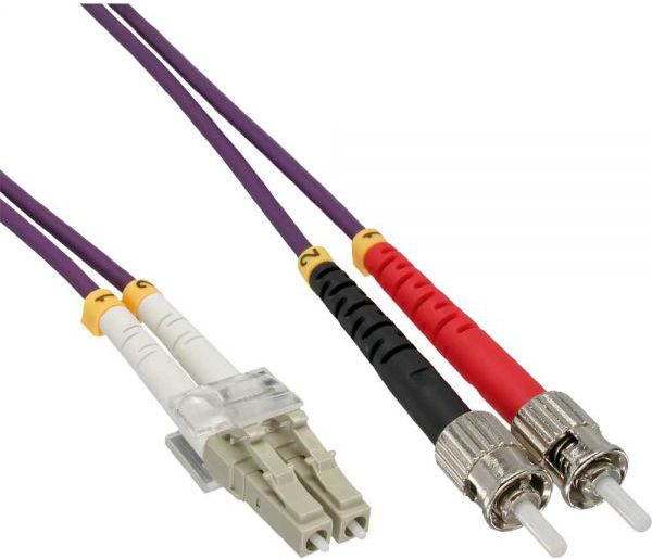 Kabllo fibër optike InLine Patchcord LC në ST, OM4 50/125µm, 15m, portokalli