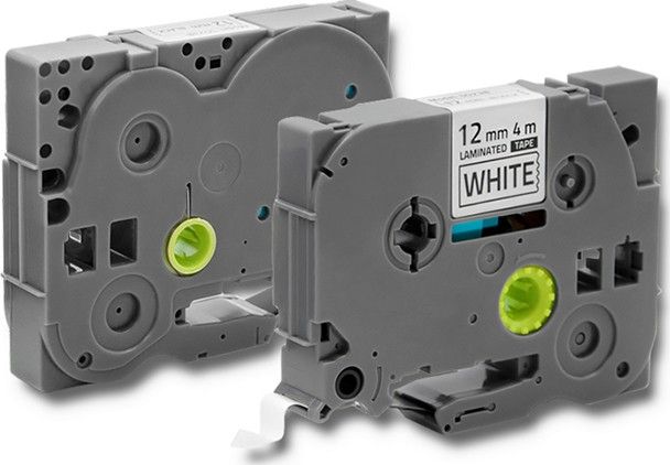 Shirit etiketues Qoltec TZe-231, 12mm x 4m, sfond i bardhë me printim të zi