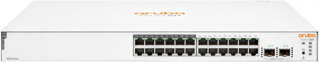 Switch HP Aruba Instant On 1830 24G (JL813A), 24 porte Gigabit, 12p Class4 PoE, 2SFP, 195W, i zi