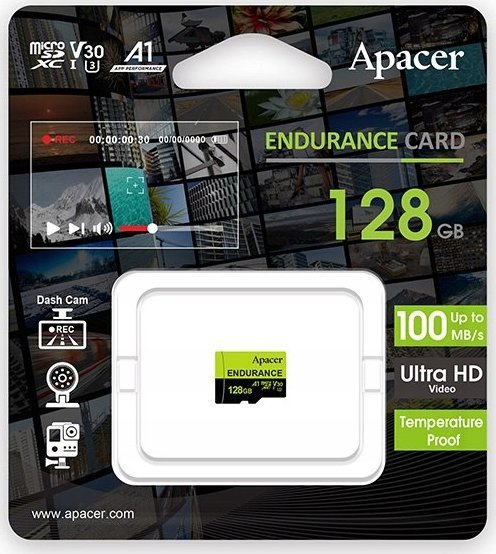 MicroSDXC Apacer Endurance (AP128GEDM1D05-R), 128 GB, Class 10, UHS-I/U3 A1 V30