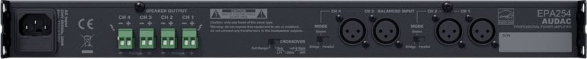 Amplifikator Audac EPA254, 4 kanale Class D, 4 x 250W, i zi