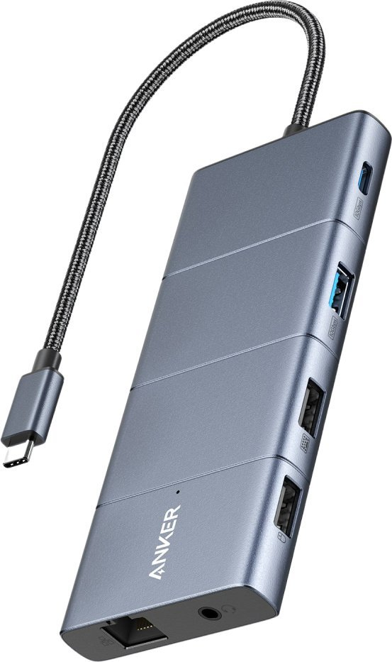 Hub USB C Anker 565, 11 në 1, 85W, gri