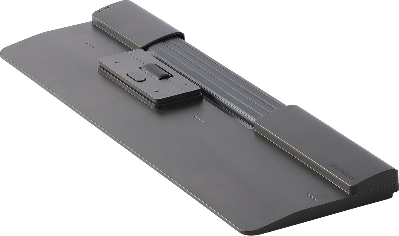 Maus ergonomik Contour Design SliderMouse Pro Wireless, me mbështetëse të zgjatur për kyçe, pa tela, gri e hapur