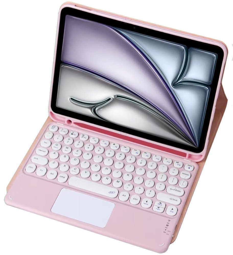 Këllëf me tastierë Bluetooth për iPad Air 13 Gen 6, me touchpad, rozë