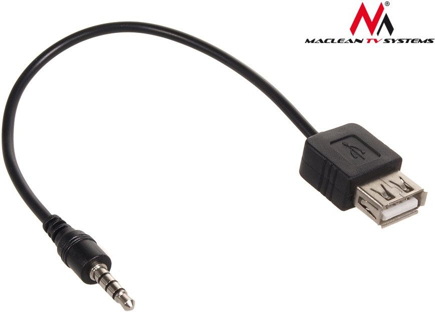 Përshtatës USB Maclean Jack, 3,5 mm, i zi 