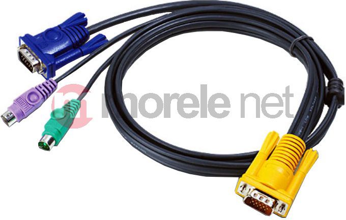 Kabllo KVM ATEN PS2, 3m, slim, ngjyrë gri