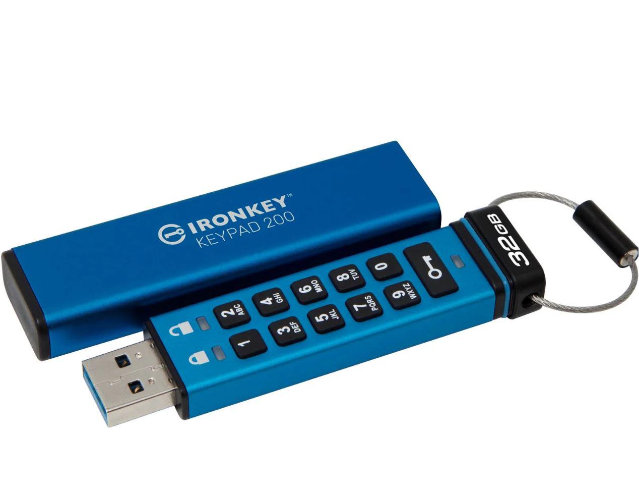 USB me tastierë Kingston IronKey Keypad 200, 32GB, AES 256-bit, i zi