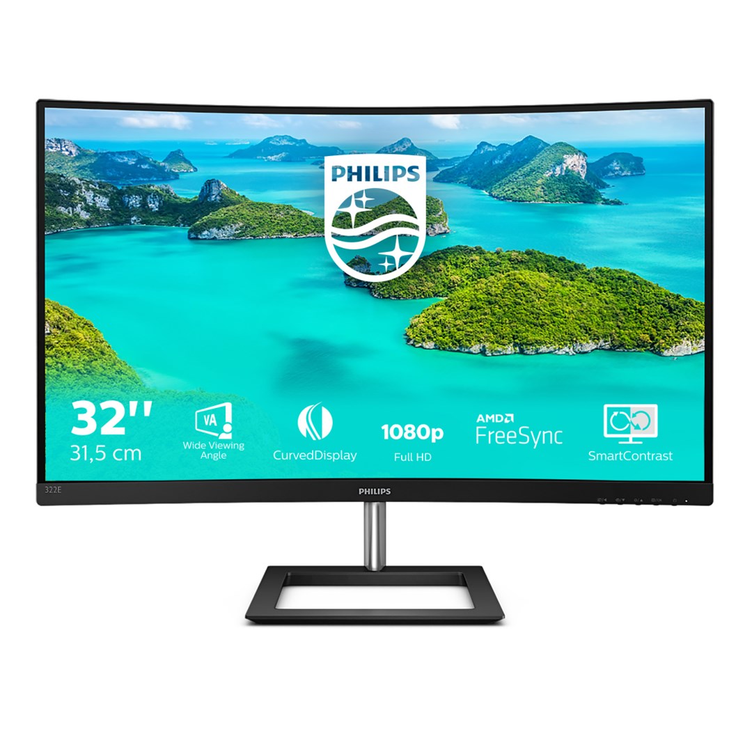 Monitor Philips E Line, 31.5", 1920 x 1080, Full HD, 75 Hz, i zi