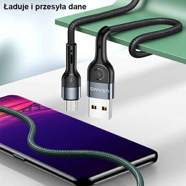 Kabllo USB Usams, USB-A, 1m, e gjelbër