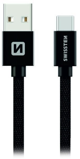 Kabllo SWISSTEN USB-A - USB-C, 1.2m, e zezë