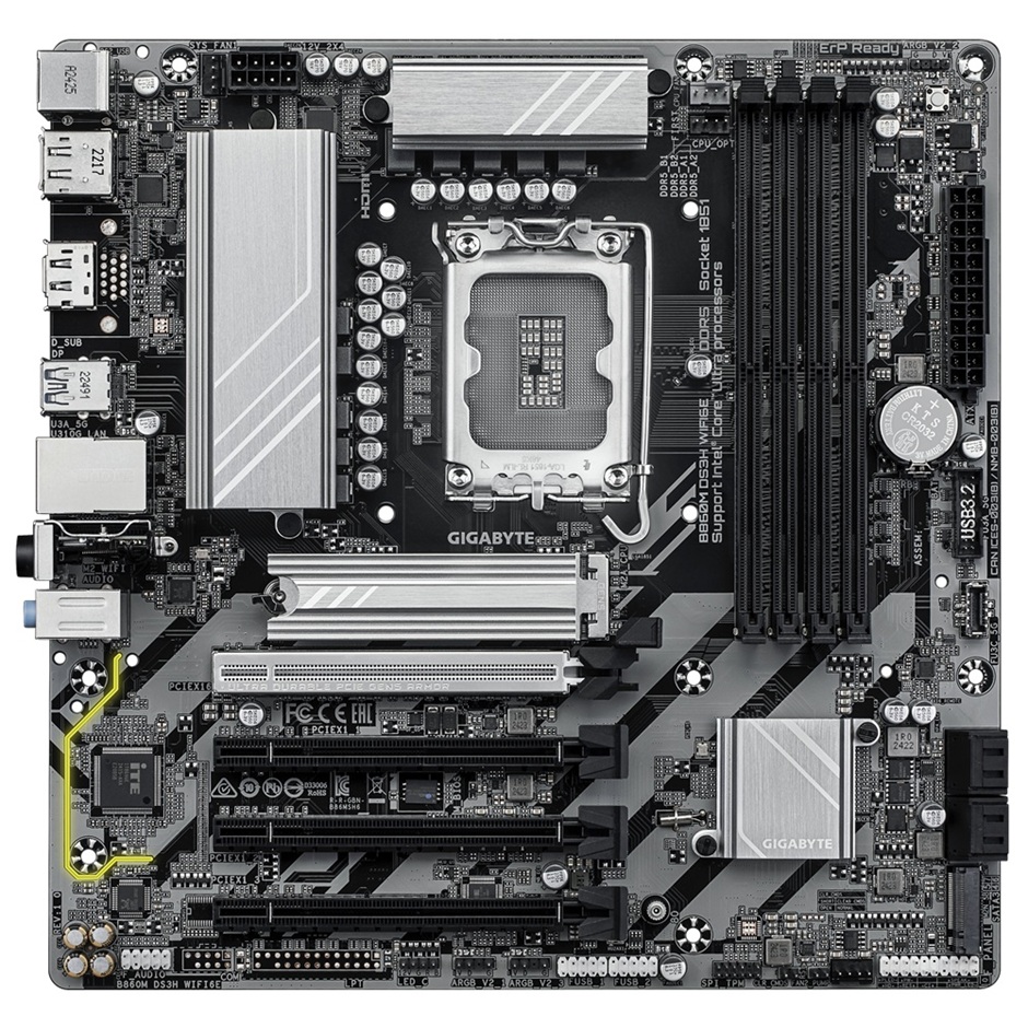 Ploča Gigabyte B860M DS3H WIFI6E, Micro-ATX, DDR5, LGA 1851, црна