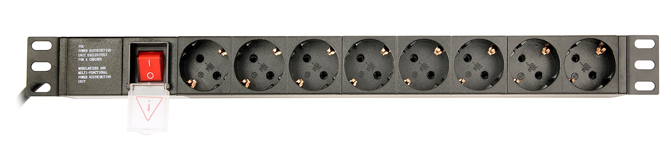 Njësi shpërndarëse energjie Gembird EG-PDU-014-C14, 8 dalje Schuko, 1U, e zezë