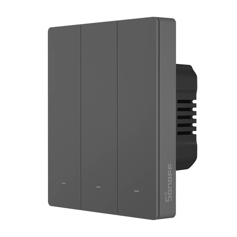 Çelës muri i mençur Sonoff M5-3C-80, 3 kanale, Wi-Fi, i zi
