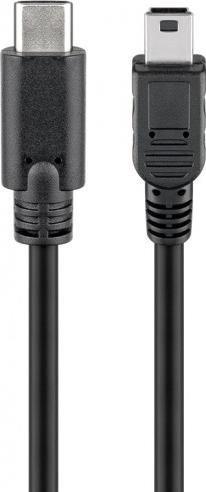 Kabllo USB Goobay 67989, USB 2.0 Mini USB B në USB C, 0.5 m, e zezë