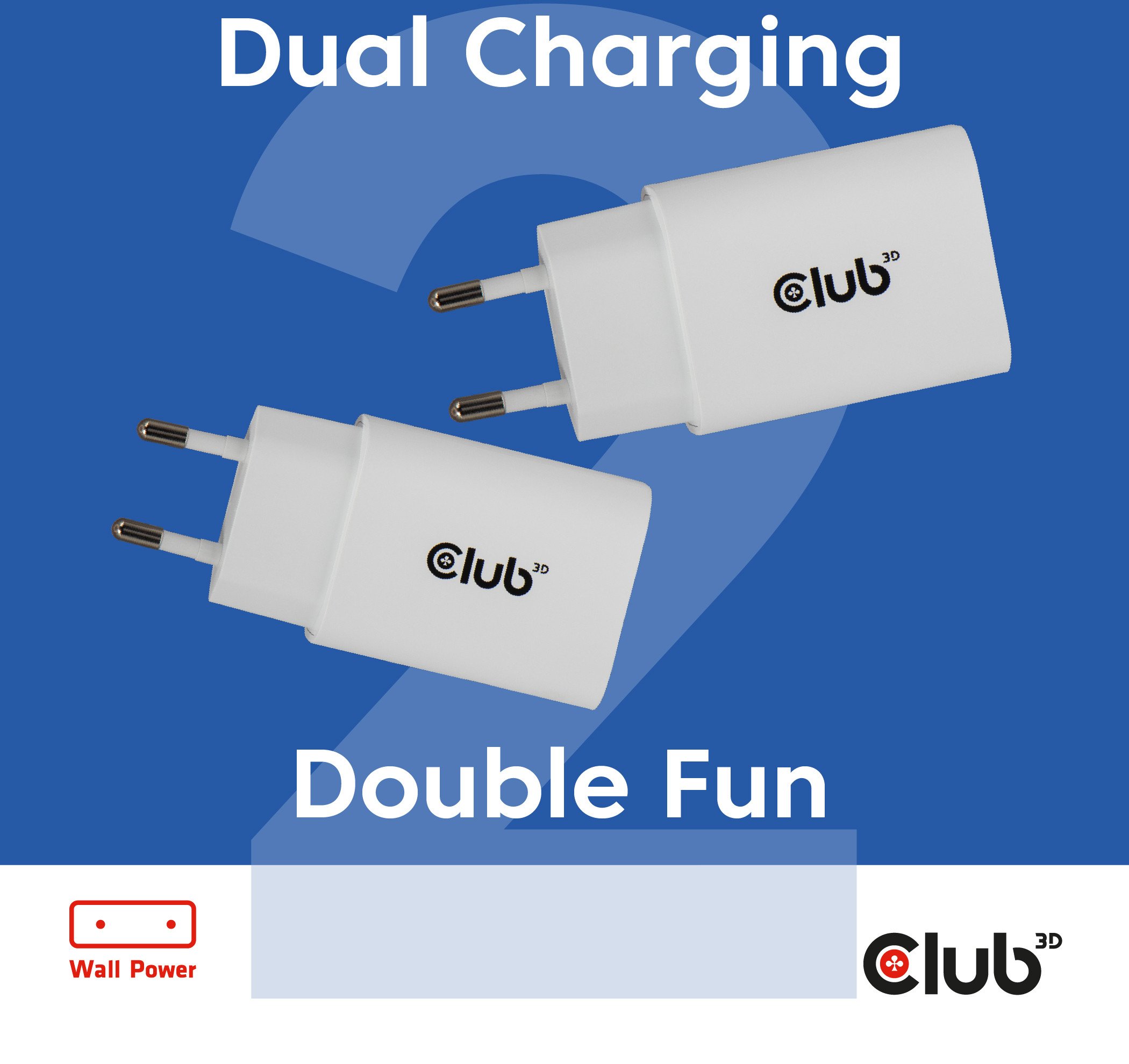 Karikues USB C Club3D Lifestyle, 30W, set 2 copë, i bardhë