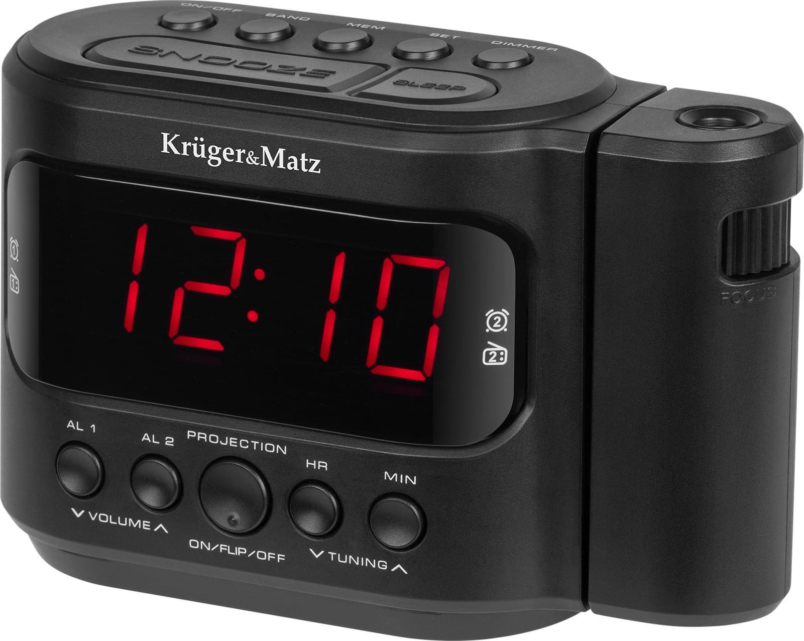 Radio orë KrugerMatz KM 827, AM FM, projektor kohe, LED