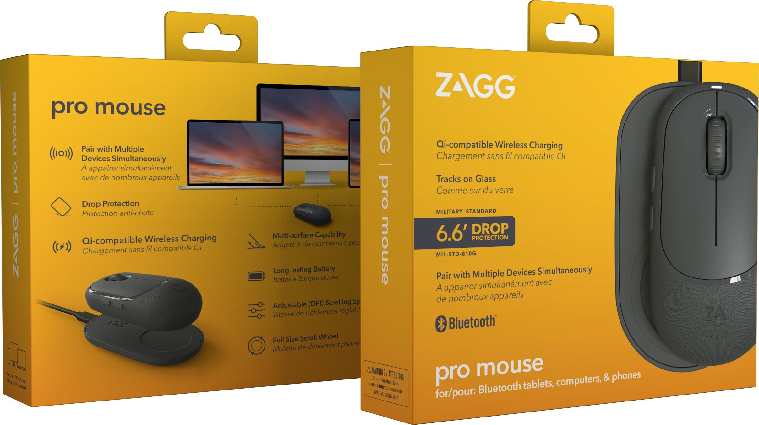 Maus Zagg Pro Mouse, wireless Bluetooth, me bazë karikimi Qi, i zi