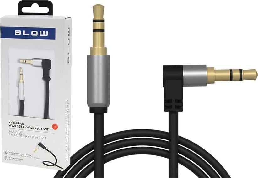 Kabllo audio Blow, Jack 3.5mm në Jack 3.5mm, 1m, e zezë