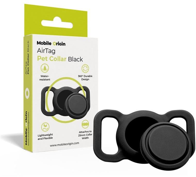 Mbajtëse AirTag për qafore Mobile Origin, silikon, e zezë