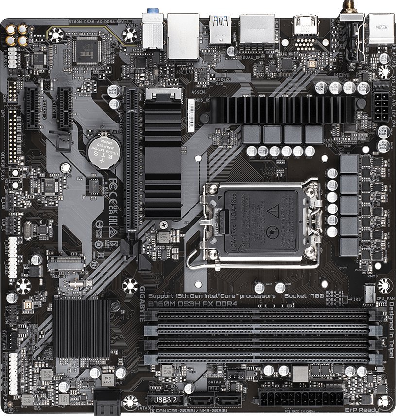 Pllakë amë Gigabyte B760M DS3H AX DDR4, Wi Fi 6, mATX