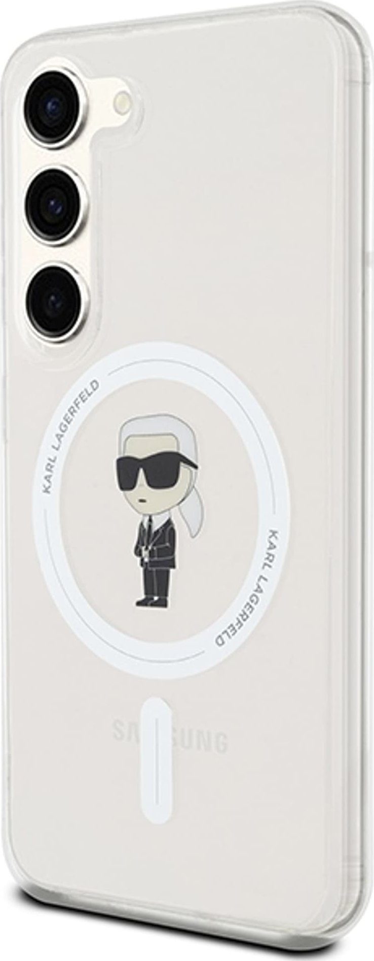 Kuti mbrojtëse Karl Lagerfeld IML Ikonik MagSafe për Samsung Galaxy S23, transparente