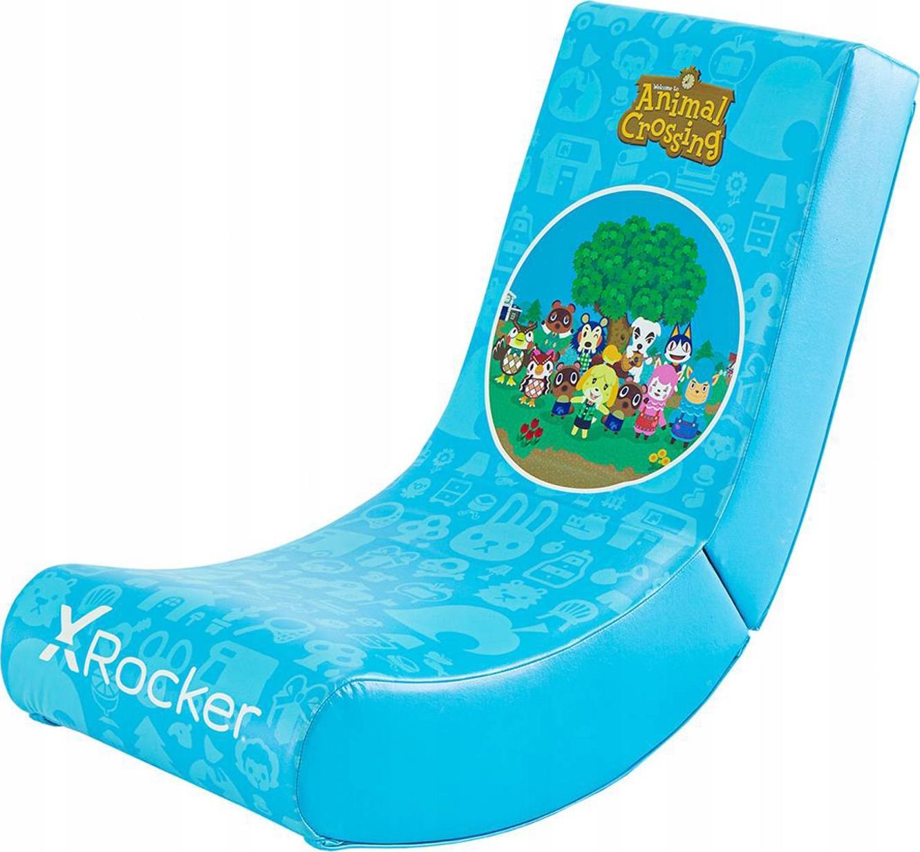 Karrige lojërash X Rocker Nintendo Video Armchair Animal Crossing, kompakte, e kaltër