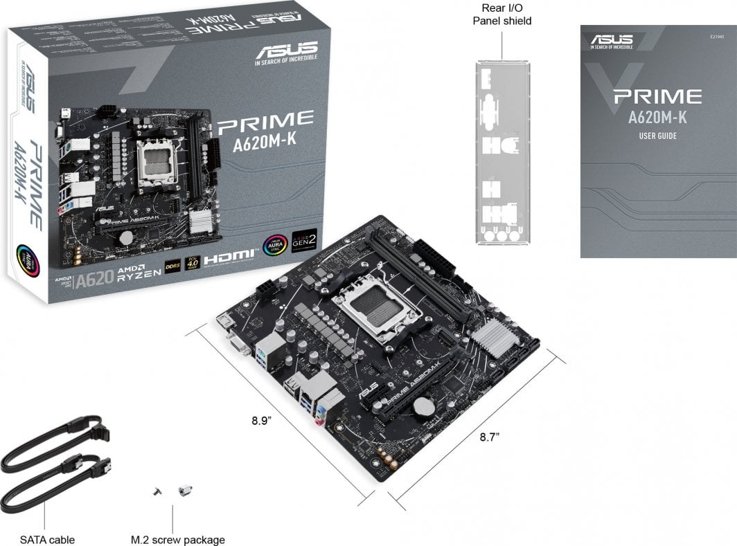 Pllakë amë ASUS Prime A620M-4, AMD A620, Socket AM5, 2 slota, Micro ATX