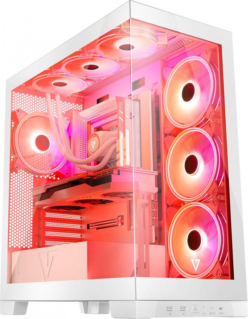 Kasë Modecom Volcano Space Apex ARGB, e bardhë, Midi Tower