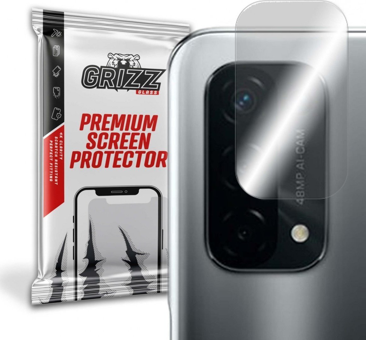 Mbrojtës kamerë GrizzGlass për Oppo A74 5G, xham hibrid, transparent