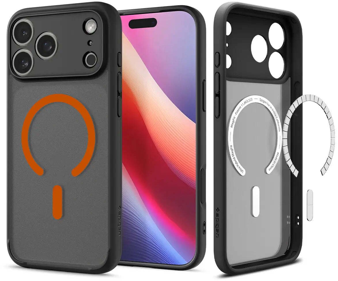 Mbështjellës telefoni Spigen Ultra Hybrid MagFit Frost, për iPhone 17 Pro Max, MagSafe, transparent