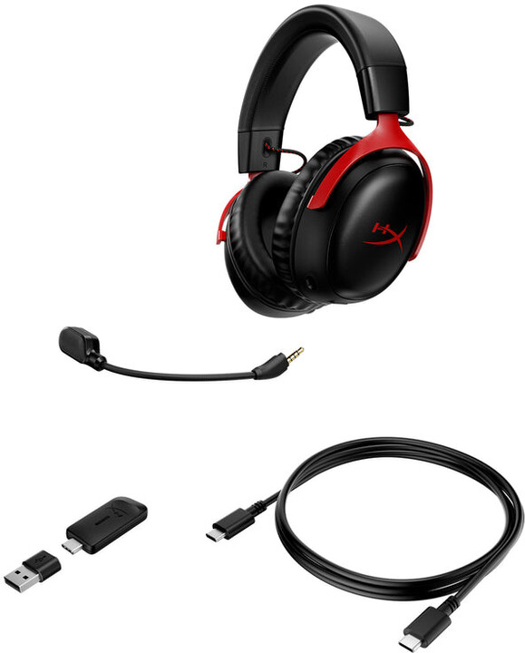 [OUTLET] Kufje HyperX Cloud III Wireless, të zeza/ kuqe