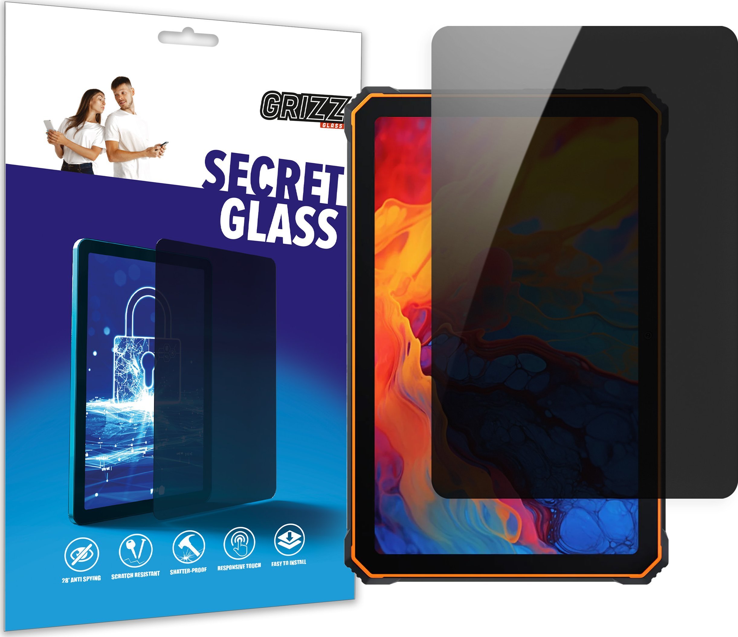 Xham mbrojtës privatësie Grizz SecretGlass për Blackview Active 8 Pro, hibrid, mat