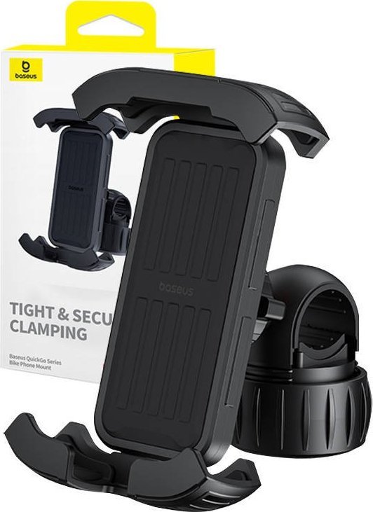 Mbajtëse biçiklete për telefon Baseus QuickGo, rrotullim 360°, e zezë