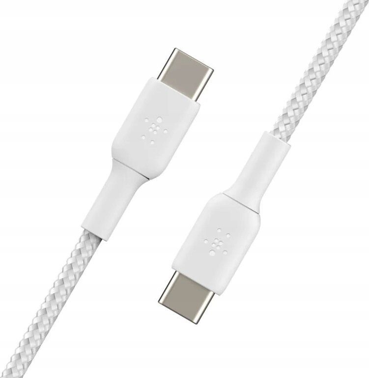 Kabllo USB-C Belkin CAB004BT2MWH2PK, 2m, 60W, USB 2.0, e bardhë