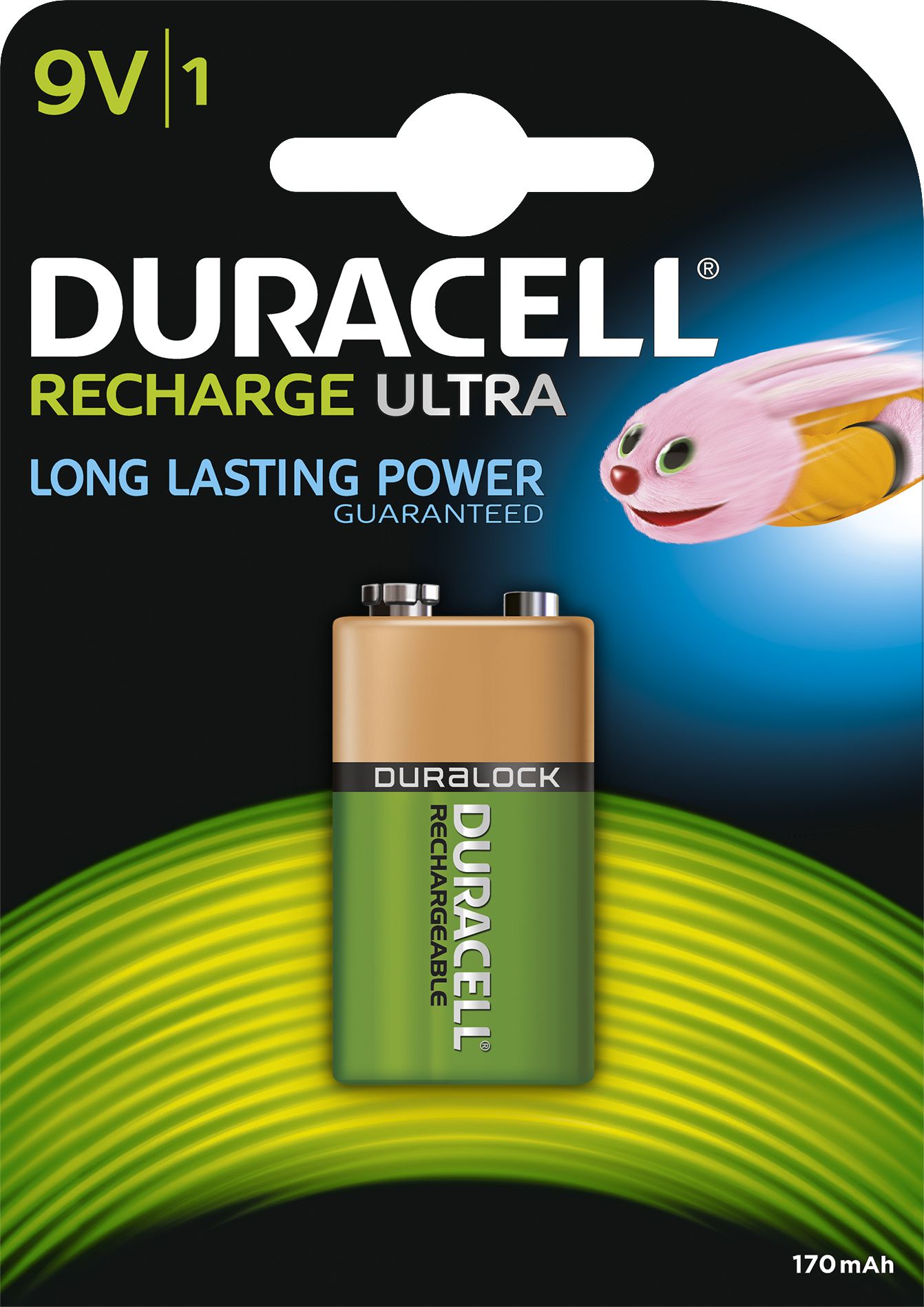 Полначлива батерија Duracell Recharge Ultra 9V, 170mAh, една парче