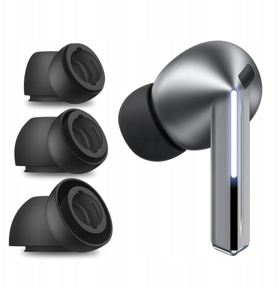 Jastëkë silikoni për vesh Tech-Protect për Samsung Galaxy Buds 3 Pro, madhësitë S M L, 3 copë, të zinj