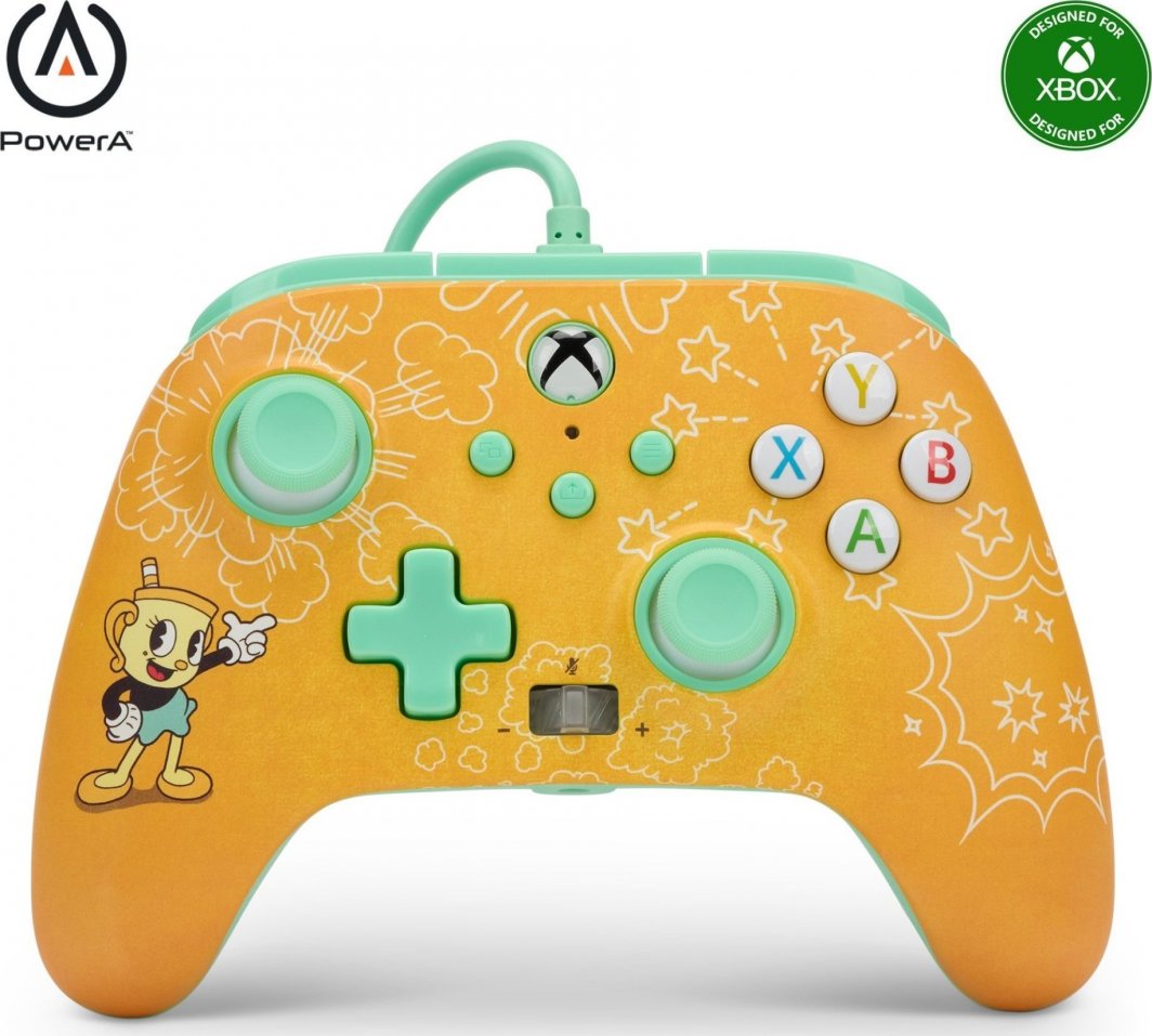 Kontroller PowerA Xbox Enhanced Cuphead, me kabllo, i verdhë