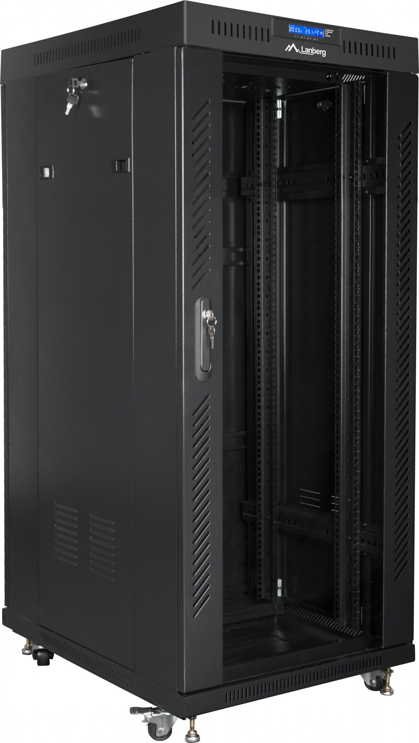 Rrafi rrjetit Lanberg FF01-8227-12BL 19", 27U, 800x1200 mm, i zi