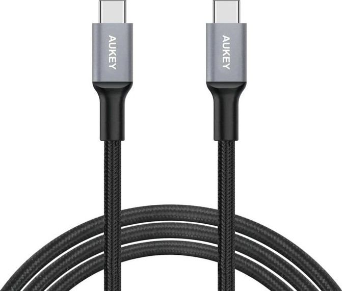 Kabllo Aukey USB-C, 2 m, zezë