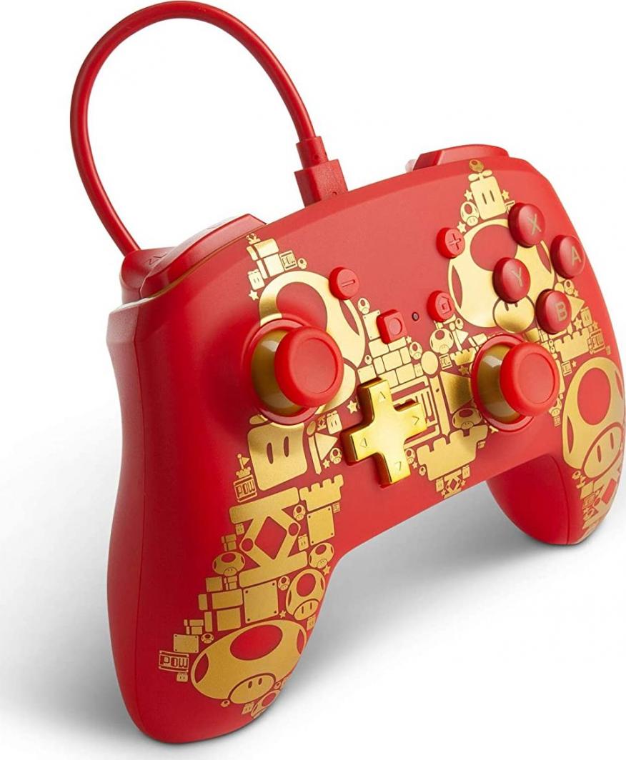 Kontroller PowerA Super Mario Golden M, me kabllo, i artë