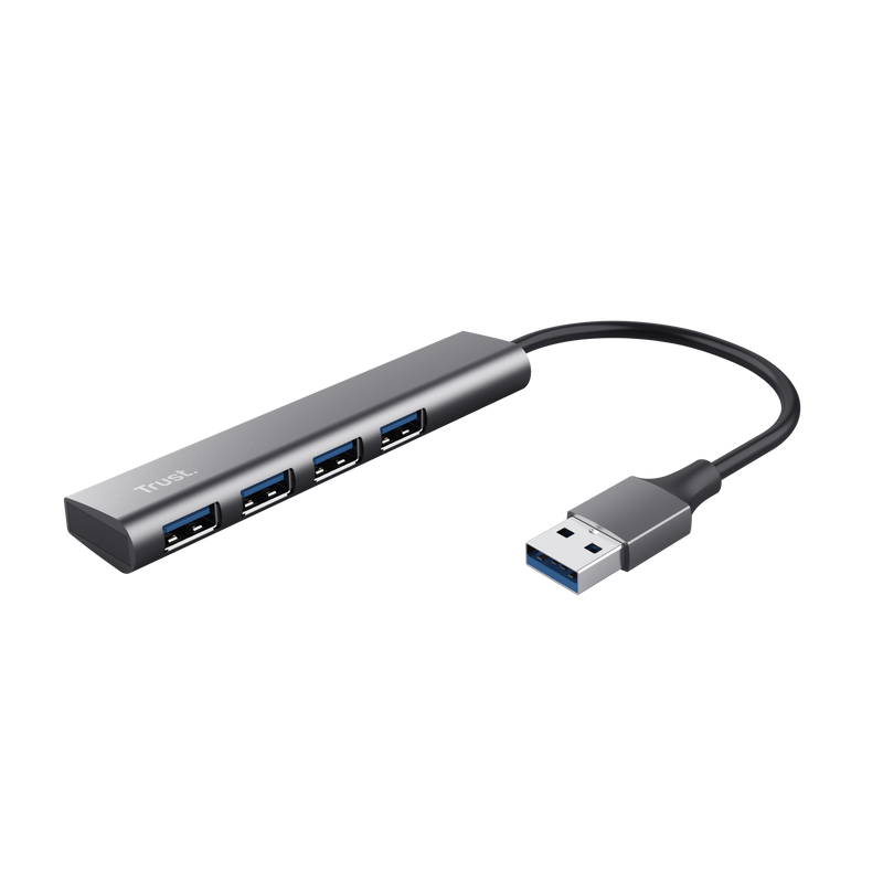 Hub USB Trust Halyx, 4 porta USB A, USB 3.2 Gen 1, i zi gri